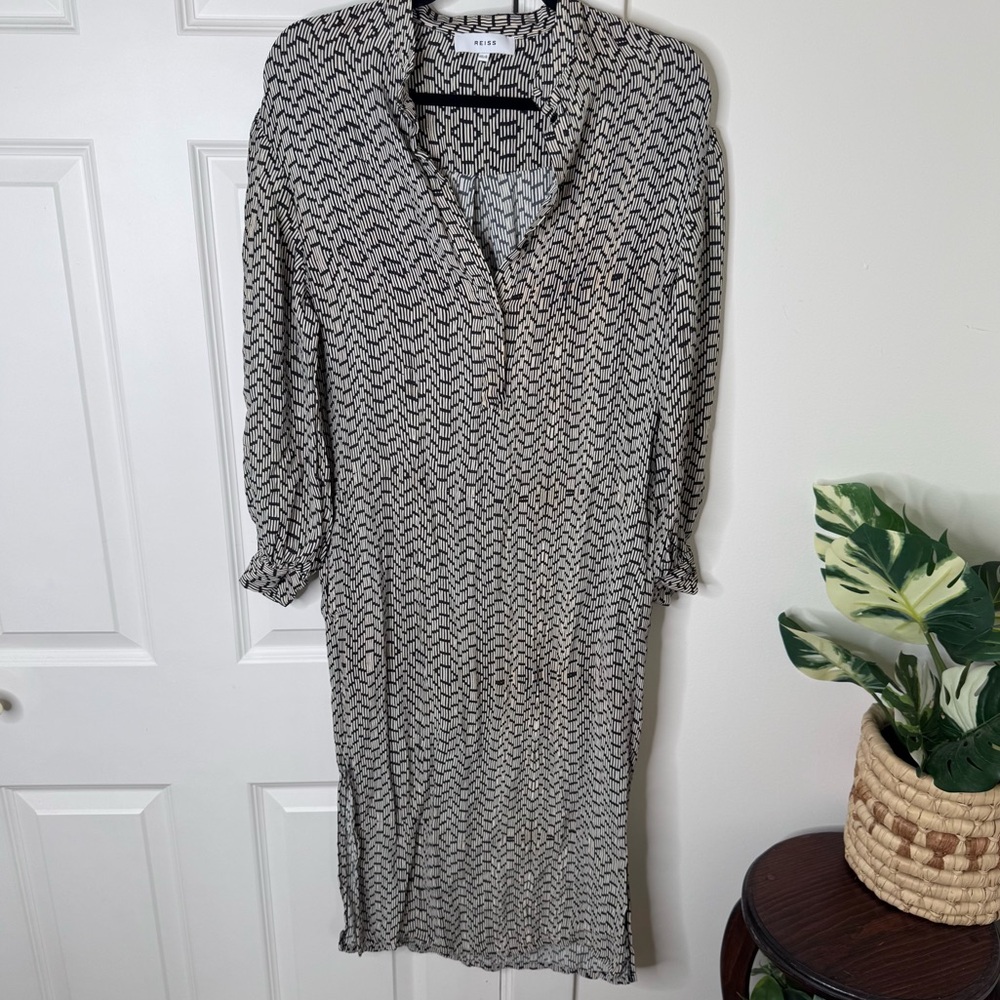 Reiss Mellie Bead Print Midi Dress - Picture 4 of 11